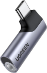 Ugreen USB C juures 3,5 mm pikkune tungrauad 90 &deg; nurgaadapter USB C tungrauda, ​​auxi k&otilde;rvaklappide adapter DAC -kiibiga, mis &uuml;hildub Galaxy A12/22/32/33, S22/21/20, Redme Note 10/11, OnePlus, iPad jne. (h&otilde;be)