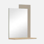 Peegel riiuliga Dominica, 65x26x83,5 cm, hall/pruun