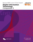 Pearson BTEC Level 1/2 Tech Award in Digital Information Technology: Component 3 2019