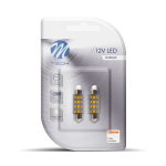 Blister 2x LED L030W - C5W 41mm 12xSMD2835 Valge M-TECH LED pirnid