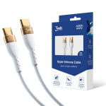 3mk Hyper USB-C kuni USB-C kaabel 5A | 100W 2m valge
