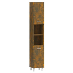 vidaXL vannitoakapp, suitsutatud tamm, 30 x 30 x 179 cm, tehispuit
