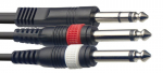 Stagg 6.35mm&nbsp;TRS - 2 x&nbsp;6.35mm&nbsp;TS 6m