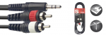 Stagg 3.5mm TRS - 2 x RCA, 3m