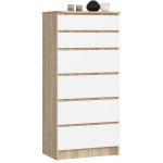 Kummut NORE K60 6 sahtliga, tamm/valge