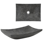 vidaXL valamu 50 x 35 x 12 cm, marmor, must