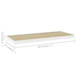 vidaXL seinariiulid, 2 tk, tamm ja valge, 80 x 23,5 x 3,8 cm MDF