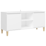 vidaXL puitjalgadega telerikapp, valge, 103,5 x 35 x 50 cm