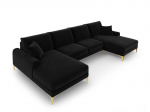 Pehme nurgadiivan Mazzini Sofas Madara 6S, must/kuldne v&auml;rv