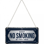 Metallplaat 10x20cm / Sorry, No Smoking