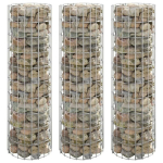 vidaXL ringikujulised gabioon taimelavad 3tk tsingitud teras &Oslash;30x100cm