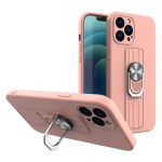Ring Case silicone case with finger grip and stand for iPhone XS Max pink (Pink)