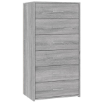 Puhvetkapp 6 sahtliga vidaXL, hall Sonoma tamm, 50 x 34 x 96 cm, tehispuit