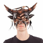 Cuprene Steampunk mask with horns and feathers - DisfraZZes