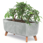 Lillekast jalgadega 39 cm, hall, plastikust, betoon v&auml;limus