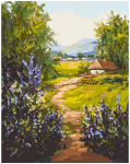 Maalimiskomplekt numbrite j&auml;rgi Maja k&uuml;las, 40 x 50