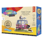 Miniatuurne suvila ratastel "Happy Camper" koos LED-taustavalgustusega, Colorino Hobby
