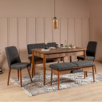 S&ouml;&ouml;gitoa komplekt Kalune Design 869(I), pruun/hall