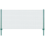 vidaXL traadist v&otilde;rkaed aiapostidega, teras, 25 x 0,5 m, roheline