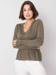 RUE PARIS Khaki V-kaelusega kampsun