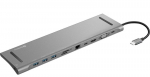 Adapter Sandberg USB-C 10-in-1 Docking Station, USB-C/HDMI/VGA/USB-A/RJ-45
