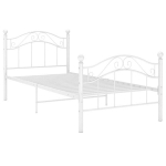 Voodiraam vidaXL, valge, metall, 90 x 200 cm, Balta