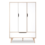 Laste riidekapp Klupś Sofie, valge/pruun