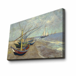 Reproduktsioon Fishing Boats on the Beach at Saintes-Maries