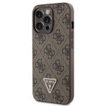 Guessi &uuml;mbris iPhone 13 Pro 6.1 GUHCP13LP4TDSCPW pruun HC PU nahast metallist logoga ristkorpus