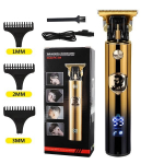 Metallist juhtmevaba juukse- ja habemetrimmer-pardel LIVMAN VINTAGE T9, LCD-ekraaniga