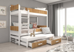 Narivoodi Adrk Furniture Queen koos madratsitega, 80x180 cm, valge/pruun