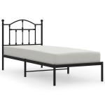 vidaXL metallist voodiraam peatsiga, must, 80x200 cm