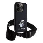 CG Mobile Karl Lagerfeld Saffiano Crossbody Metal Karl and Choupette Case KLHCP15LSAKCPBK