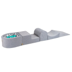 Pehme m&auml;ngukomplekt pallibasseiniga lastele MeowBaby, hall, 4 elementi