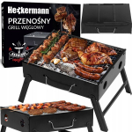 Kaasaskantav grill Heckermann, 35x27x20cm, must, NE&Scaron;IOJAMAS SULANKSTOMAS MEDŽIO ANGLIŲ TURISTINIS GRILIS