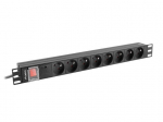 LANBERG pikendusjuhe 19" (1U, 16A, 6X 230V PL, 2m), Native