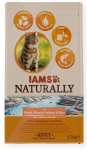 Iams Naturally t&auml;iskasvanud kassidele P&otilde;hja-Atlandi l&otilde;he ja riisiga, 2.7 kg