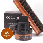 Kreem k&auml;snaga siledale nahale Coccine Cream Elegance, konjak, 50 ml + Poleerimishari naturaalsete hobusej&otilde;hvidega, 16 cm