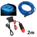2m El Wire Led riba, sinine, 12v, &uuml;mbritsev valgustus