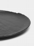 Wilmax taldrik, 25,5 cm, Apvali plok&scaron;čia pietų lėk&scaron;tė i&scaron; juodo porceliano