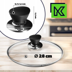 Kaas 28cm klaasist kate potipannile