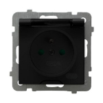 Ospel AS must - pritsmekindel pistikupesa GPH-1GZ/m/33/d, czarny