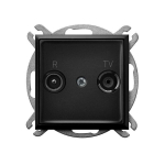 Pistikupesa Rtv l&auml;bib 10 Db, must metallik Aria, czarny