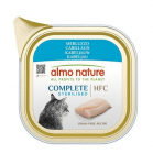Almo Nature HFC Complete Sterilised, t&auml;issteriliseeritud t&auml;istoit kassidele, pasteet tursaga, 17x85g