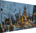 Moodne l&otilde;uendiga seinamaal elutuppa Linn &ouml;&ouml;sel 80x120cm
