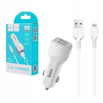 HOCO Z23 autolaadija 2xUSB+Iphone kaabel, HOCO Z23 automobilinis įkroviklis 2xUSB+Iphone kabelis