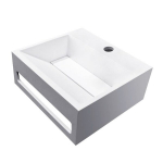 Valamu r&auml;tikuhoidjaga Julia Solid Surface 30x28x12,5 cm, matt valge