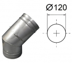 Diverter 45&deg; koos puhastusluugiga. D-120 mm.