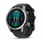 Nutikell Garmin fēnix&reg; E AMOLED stainless steel with a black silicone band