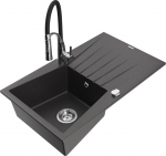 Graniidist k&ouml;&ouml;givalamu Mexen Cesar segisti ja sifooniga, Black granite/Black/Chrome